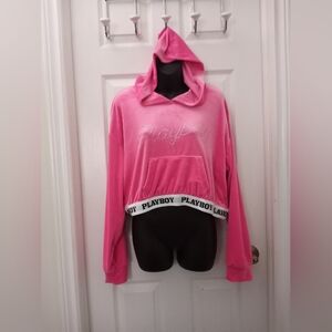 PLAYBOY velour/sequin Zip Hoodie